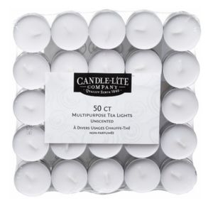 Candle-lite Multipurpose Unscented Tea Lite Candels (2 packs of 50)